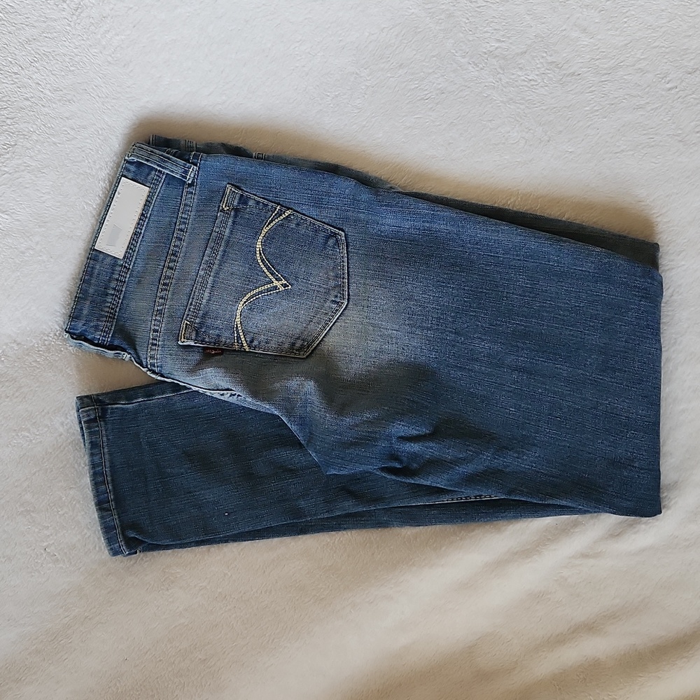 Levi's Blue Distressed Jeans Demi-Curve Low Rise Skinny Jeans, Size 5/27